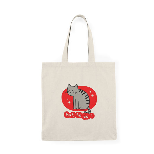 Sad Cat Canvas Tote Bag – Cute Emotional Cat Lover Gift | Eco-Friendly Reusable Shopping Bag