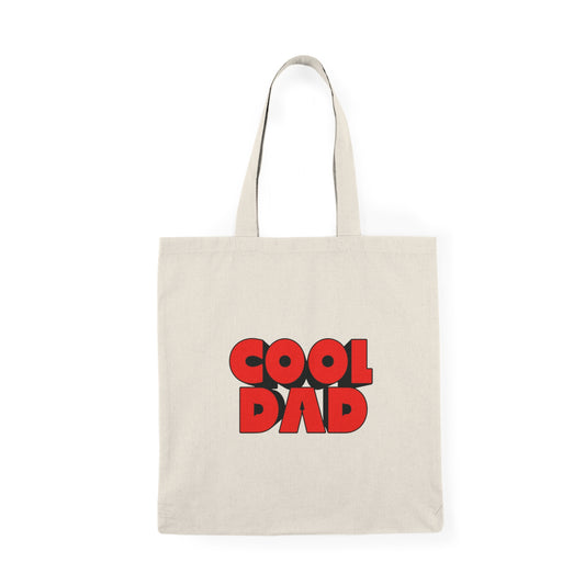 Cool Dad Tote Bag – Bold Red Typography Canvas Bag for Father’s Day Gift