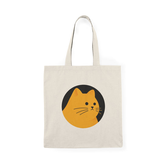 Cute Orange Cat Tote Bag – Minimalist Cat Lover Gift, Aesthetic Kitty Canvas Bag