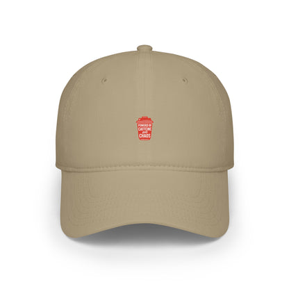 Powered By Caffeine And Chaos Baseball Hat