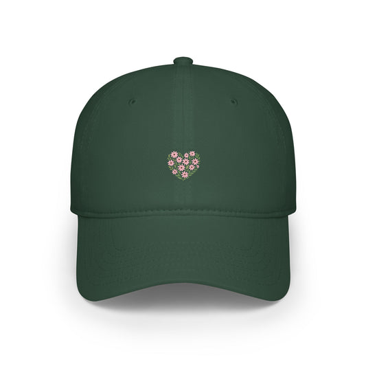 Floral Heart Baseball Hat