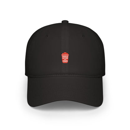 Powered By Caffeine And Chaos Baseball Hat