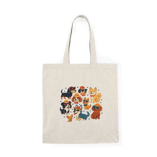 Cool Dog Squad Tote Bag – Cute Cartoon Dogs in Sunglasses – Funny Canvas Bag for Dog Lovers