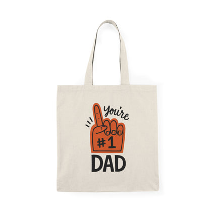 "You're #1 Dad" Foam Finger Graphic Tote Bag – Perfect Father's Day Gift