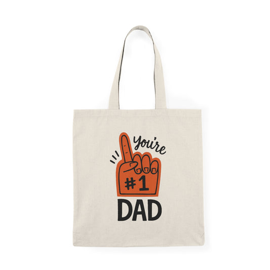 "You're #1 Dad" Foam Finger Graphic Tote Bag – Perfect Father's Day Gift