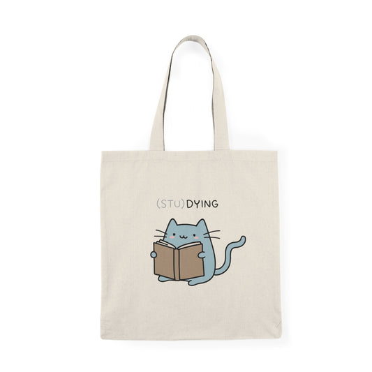 Studying Cat Tote Bag – Cute & Funny Book Lover Design