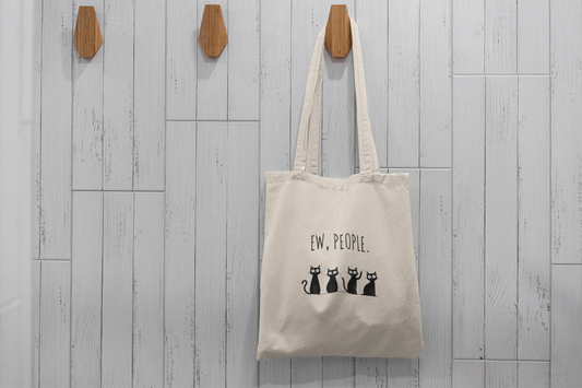 Ew People Tote Bag Funny Black Cat