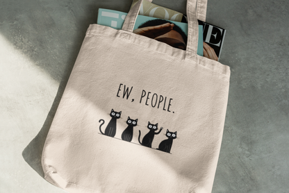 Ew People Tote Bag Funny Black Cat