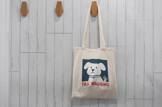 Tail Wagging Dog Tote Bag