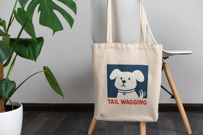 Tail Wagging Dog Tote Bag