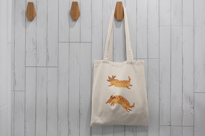 Hot Dog Dachshund Tote Bag – Cute Wiener Dog Illustration