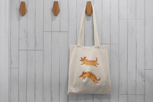Hot Dog Dachshund Tote Bag – Cute Wiener Dog Illustration