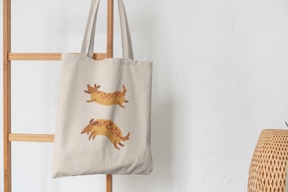 Hot Dog Dachshund Tote Bag – Cute Wiener Dog Illustration