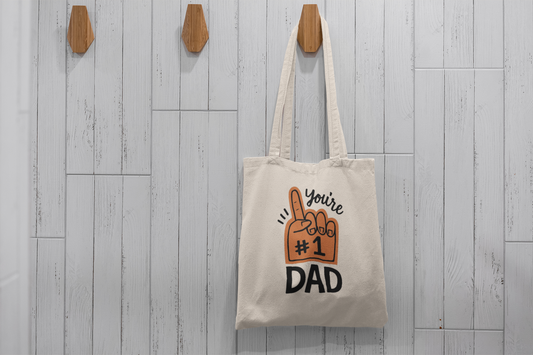"You're #1 Dad" Foam Finger Graphic Tote Bag – Perfect Father's Day Gift