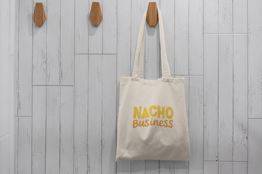 Nacho Business Tote Bag – Funny Pun Canvas Bag, Foodie Gift Idea