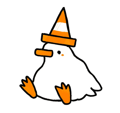 Duck with a Orange Traffic Cone Unisex Cotton Tee
