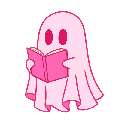 Pink Ghost Reading Unisex Cotton Tee