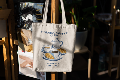 Morning Coffee Club Tote Bag