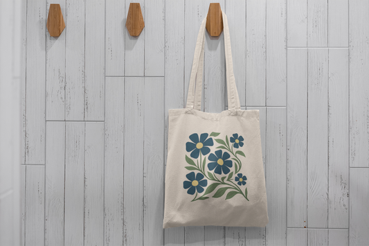 Blue Flowers Tote Bag