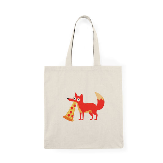 Pizza-Loving Fox Tote Bag – Fun & Quirky Animal Design