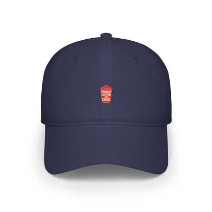 Powered By Caffeine And Chaos Baseball Hat