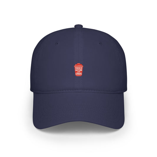 Powered By Caffeine And Chaos Baseball Hat