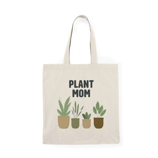 Plant Mom Tote Bag – Cute Canvas Bag for Plant Lovers, Garden Gift Idea