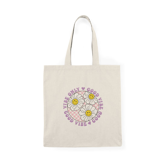 Good Vibes Only Smiley Flower Tote Bag